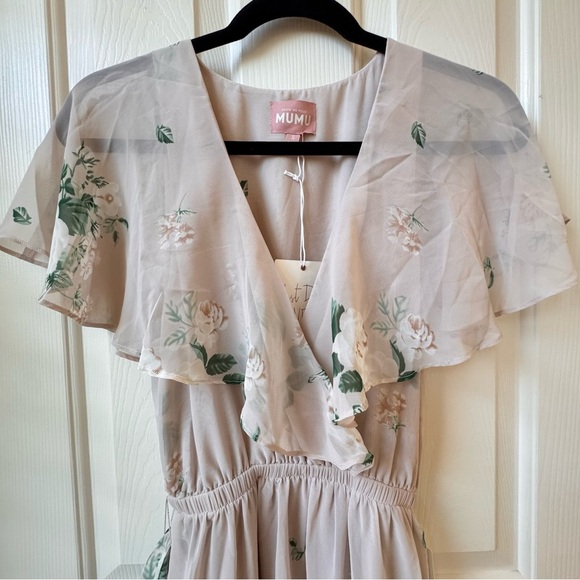 NWT Show Me Your MuMu Audrey Maxi Floral Dress Pink and Cream Small - Picture 4 of 14